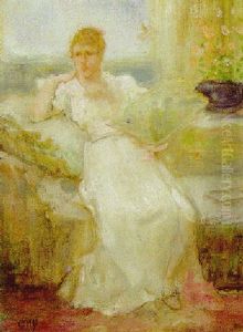 A Lady Holding A Fan by George Henry Boughton