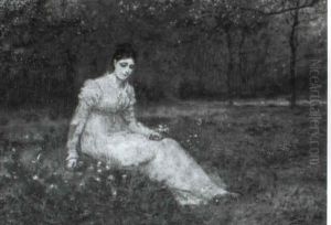 The Flowers Of Spring/young Woman Seated In A Landscape by George Henry Boughton