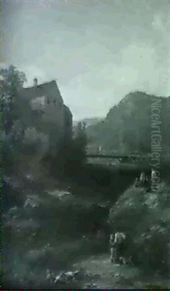 Fishing By A Stream - view 1