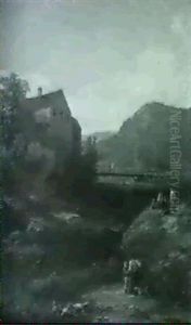 Fishing By A Stream by George Henry Boughton