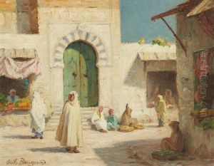 Promeneur Devant La Mosquee by Cecile Augustine Bougourd
