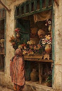 Arabisk Blomstermarknad by Cecile Augustine Bougourd