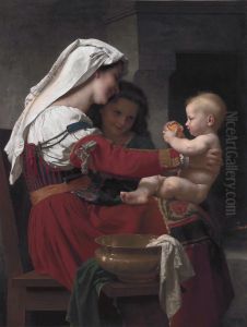 Admiration Maternelle - Le Bain by William-Adolphe Bouguereau