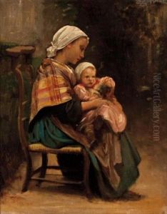 Study Of A Mother And Child by William-Adolphe Bouguereau