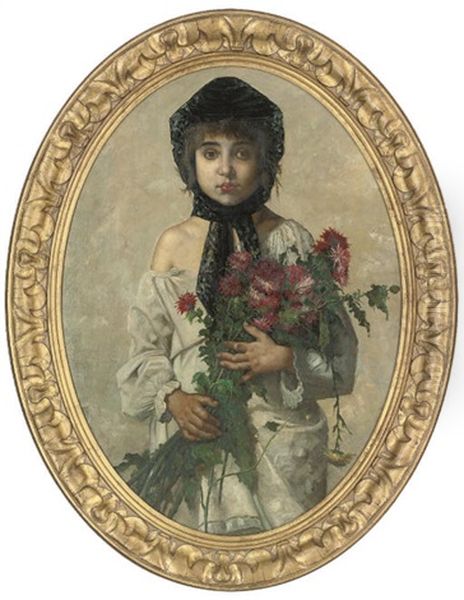 Portrait Of A Young Girl In A Black Bonnet - view 1