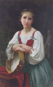 Gypsy Girl With A Basque Tambourine by William-Adolphe Bouguereau