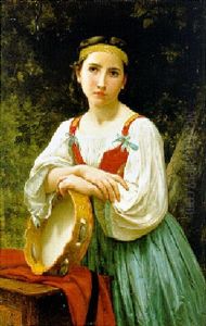 Bohemienne Au Tambour De Basque by William-Adolphe Bouguereau