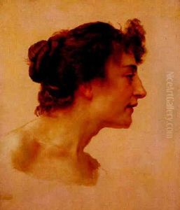 Portrait De Jeune Femme De Profil by William-Adolphe Bouguereau