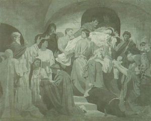 Le Triomphe Du Martyr: Le Corp De Sainte-cecile Apporte Dans Les Catacombes by William-Adolphe Bouguereau