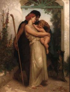 Le D,epart Du Berger by William-Adolphe Bouguereau