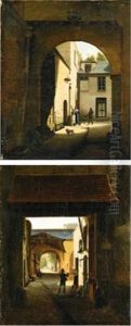 Backyard From A Wheel-making Shop, Rue Saint-denis, Also Known As Cour Sainte-catherine The Soldier's Rest by Etienne Bouhot