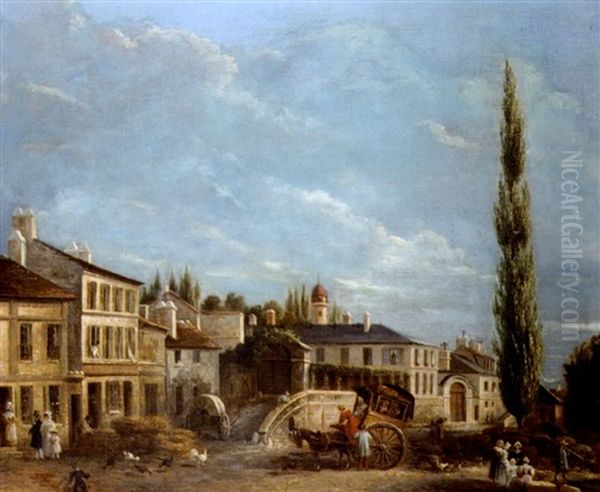 L'arrivee D'une Diligence En Ville - view 1