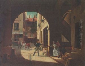 Scene De Rue Dans Paris
