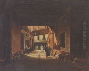Le Jeu De Paume Dans Une Rue De Paris by Etienne Bouhot