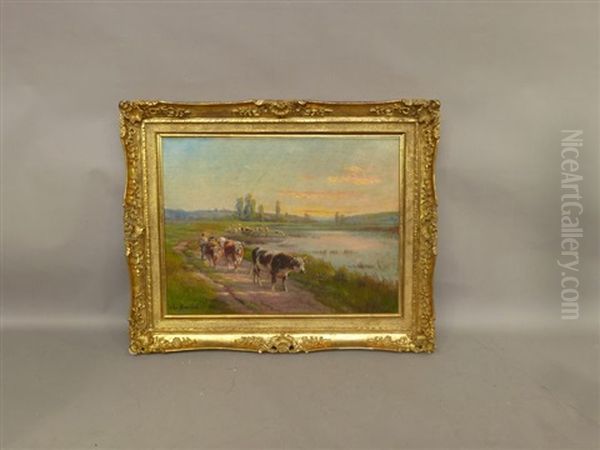 Vaches Sur Le Chemin - view 1