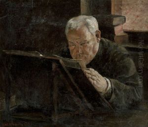 A Scholar 1885 by Angele Bouilly