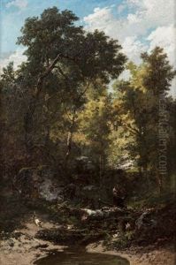 Bucheron Dans Un Sous Bois
