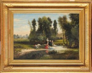 Les Lavandieres by Louis Jean Baptiste Boulange