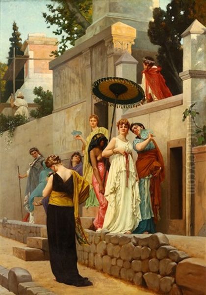 Aristocratic Ladies Promenading At The City Walls - view 1