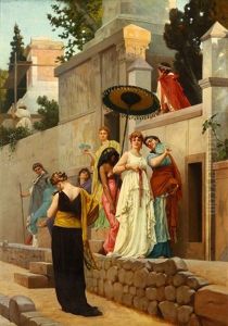 Aristocratic Ladies Promenading At The City Walls by Gustave Clarence Rodolphe Boulanger