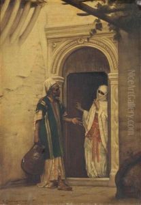 A Water Carrier At The Harem Entrance by Gustave Clarence Rodolphe Boulanger