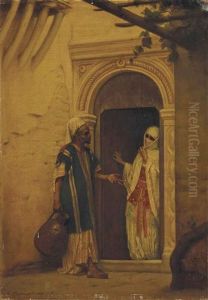 Le Porteur D'eau A L'entree Du Harem by Gustave Clarence Rodolphe Boulanger