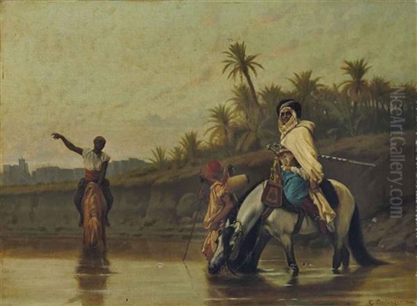 Arabs Watering Their Horses - view 1