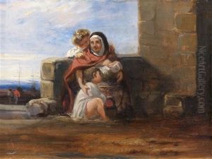 Mere Et Ses Enfants Au Bord De L'eau Mere Et Ses Enfants Au Bord De L'eau
