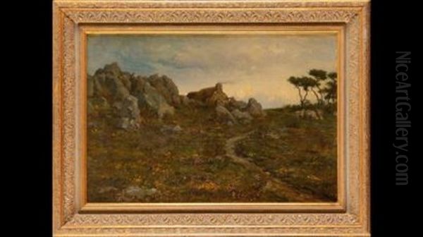 Moutons Sur La Lande A La Chaumiere - view 1