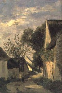 L'entree Du Village by Emile Boulard