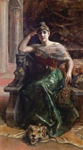 Woman With A Tiger Rug by Paul Antoine de la Boulaye