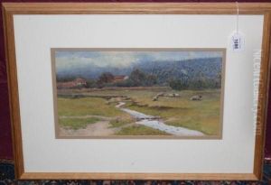 Landscape With Sheep And A Stream Landscape With Sheep And A Stream