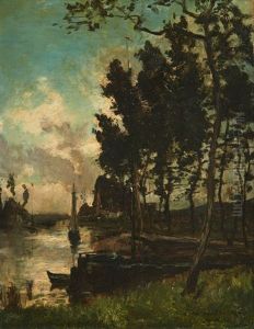 Coucher De Soleil by Hippolyte Boulenger