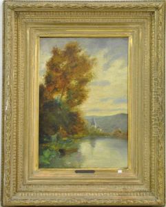Paysage Au Lac by Hippolyte Boulenger