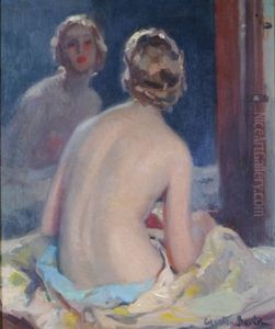 Nu Assis Devant Un Miroir by Cyprien Boulet