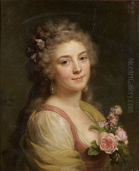 Portrait De Femme Au Corsage Fleuri, Dit Aussi Portrait Presume De Mademoiselle Belier - view 1