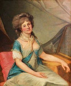 Portrait De Femme A Sa Toilette by Marie-Genevieve Bouliard