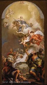 The Assumption Of The Virgin (sketch For An Altarpiece) by Bon de Boullonge