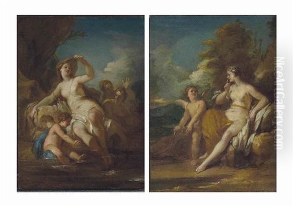 Venus Imposant Le Silence A L'amour; Et Diane Et Ses Nymphes Au Bain - view 1