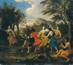 Arcadian Landscape With Figures Dancing Arcadian Landscape With Figures Dancing