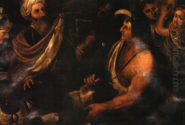 David Presenting The Head Of Goliath To King Saul - view 1