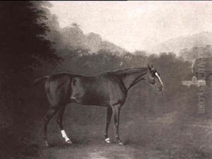 A Study Of A Chestnut Hunter In A Landscape