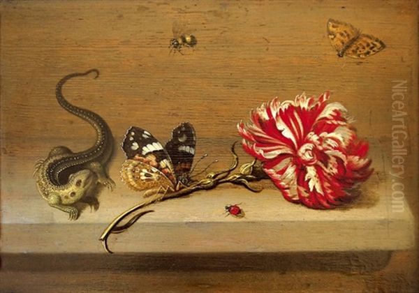 Stillleben Mit Nelke Und Insekten - view 1