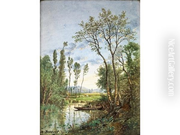 Paysage A La Barque Et Pecheur - view 1
