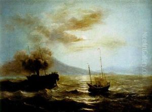 Marin Med Angfartyg by Louis Gabriel Bourbon-Leblanc