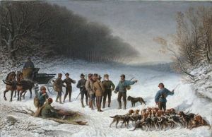 Le Rapport, En Foret, Par Temps De Neige by Emile Bourcart