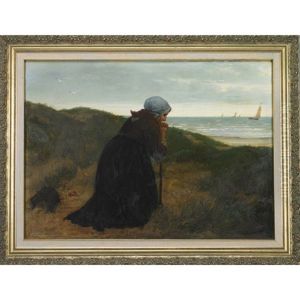 Fisherman's Wife Praying For A Happy Return by Henri Jacques Bource