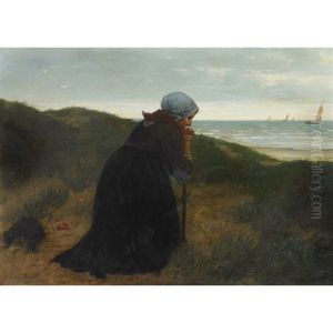 Fisherman's Wife Praying For A Happy Return by Henri Jacques Bource