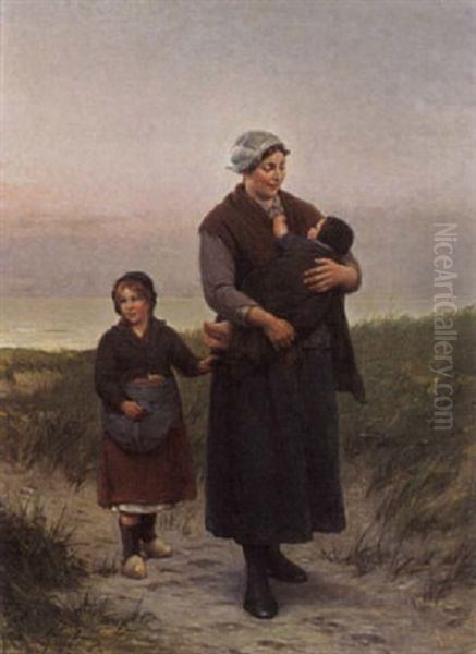 A Mother And Child Returning Home - view 1