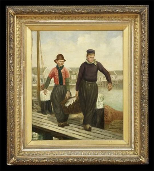 Two Fishermen With Their Catch - view 1